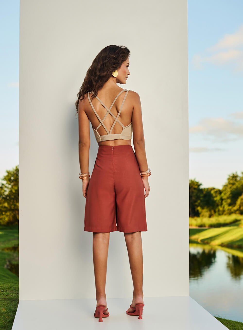 Bermuda Saia Marrom Tufi Duek -SALE