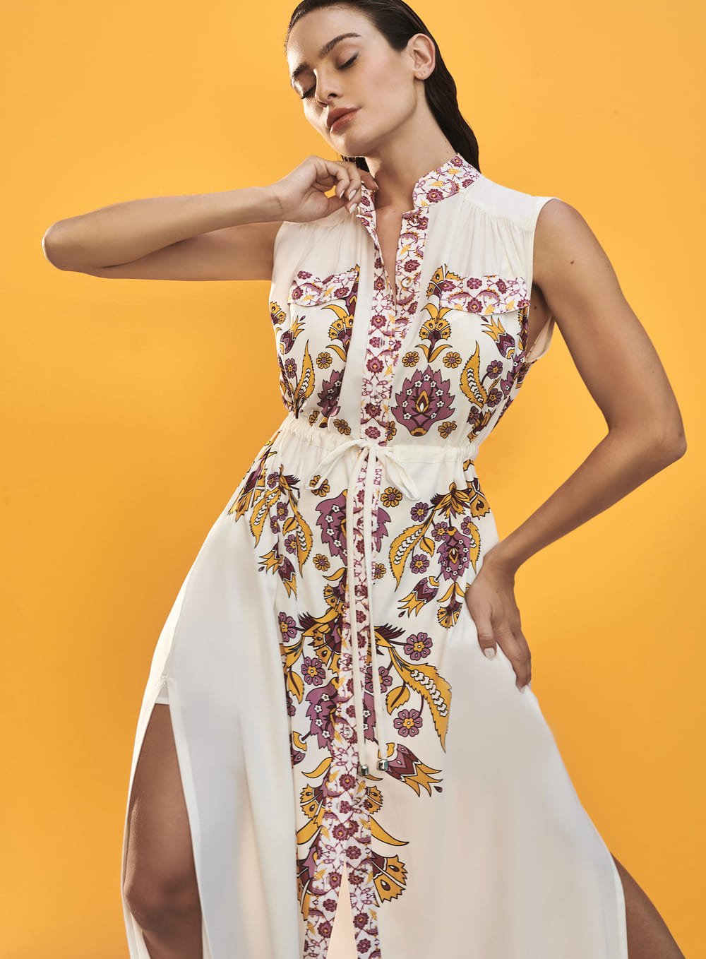 Vestido Chemisie Floral Etnico M Floral Skazi -SALE
