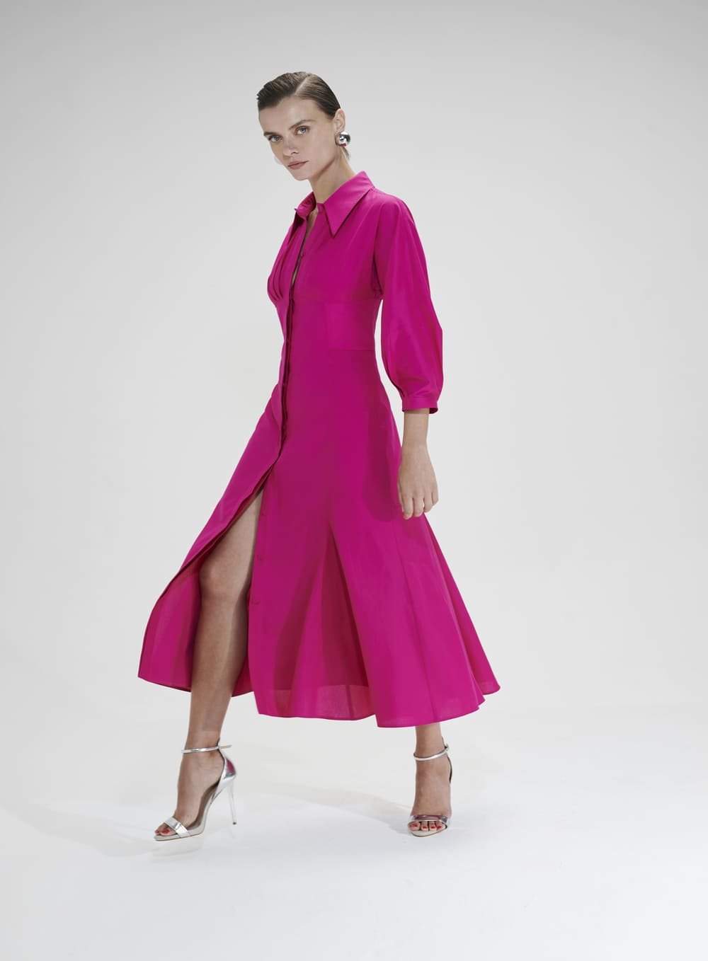 Vestido Chemisie Midi Rosa Tufi Duek -SALE