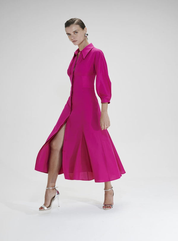 Vestido Chemisie Midi Rosa Tufi Duek -SALE