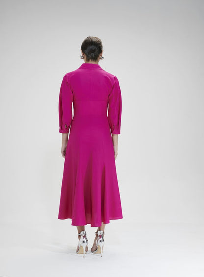 Vestido Chemisie Midi Rosa Tufi Duek -SALE
