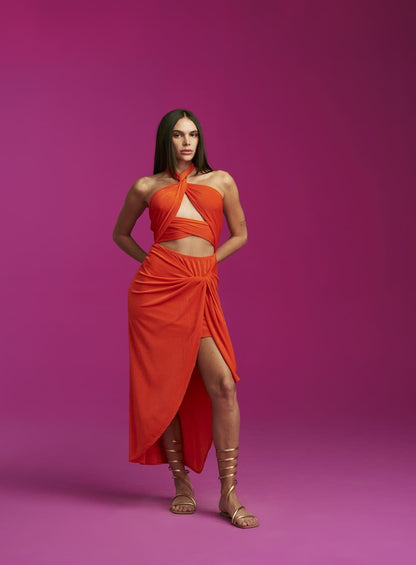 Vestido Cruzado Double Rosa Skazi -SALE