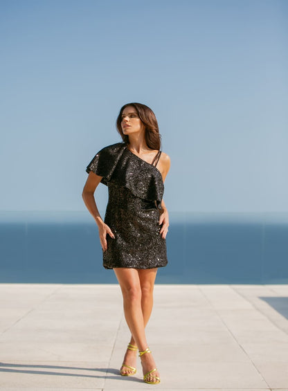 Vestido Curto Paete Preto Tufi Duek -SALE