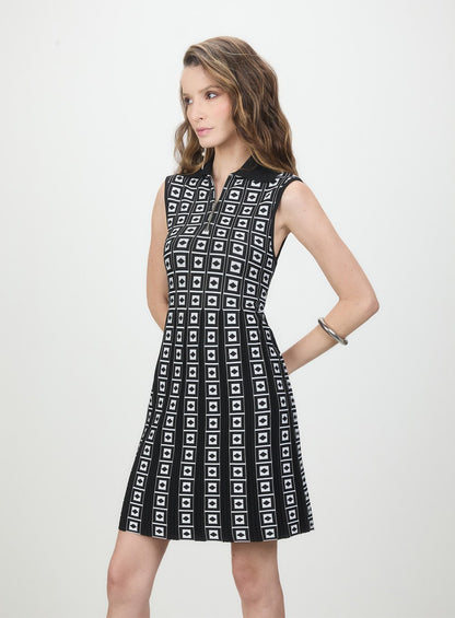 Vestido Curto Tricot Quadriculado Preto Tufi Duek -SALE