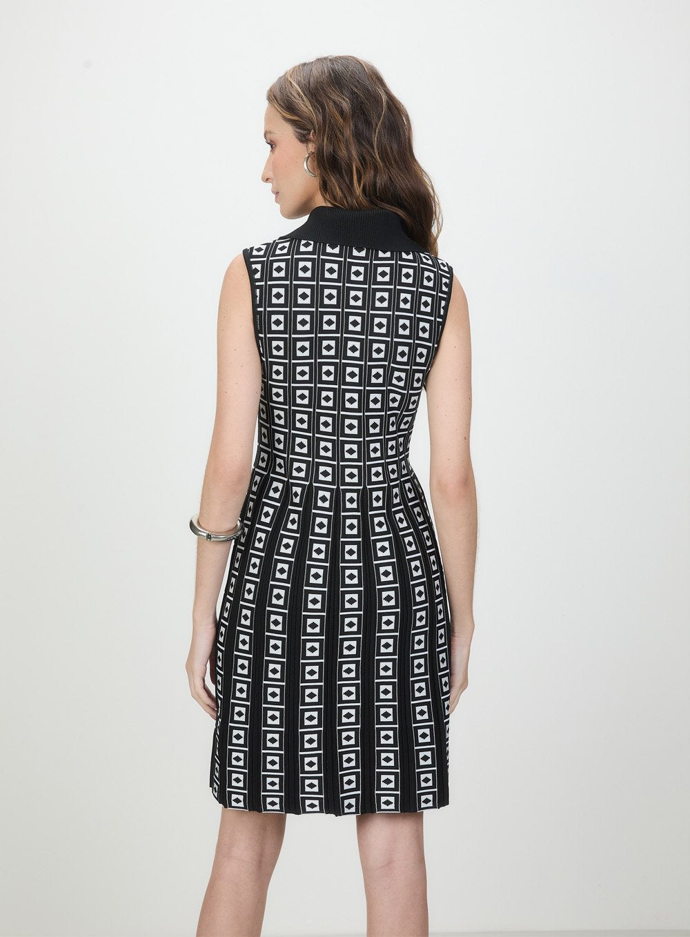 Vestido Curto Tricot Quadriculado Preto Tufi Duek -SALE