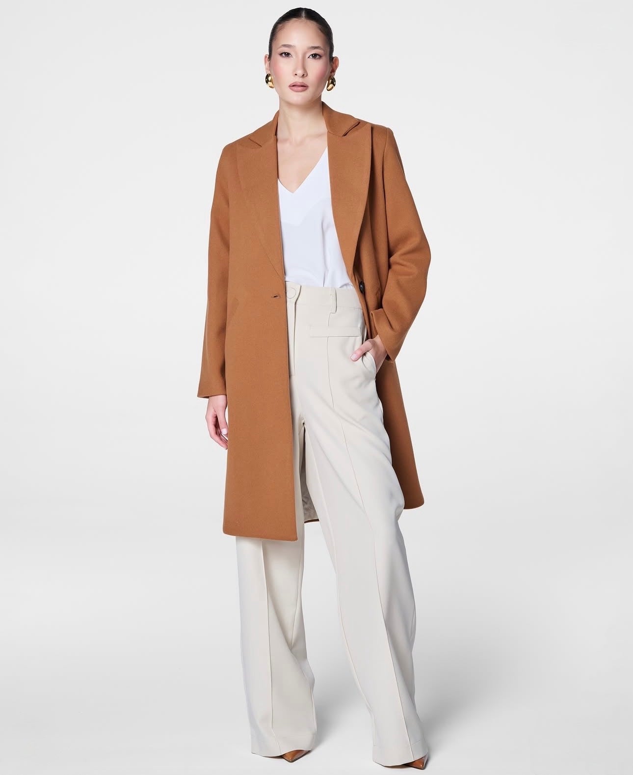 Trench Coat Caramelo em Lã Broken Rules
