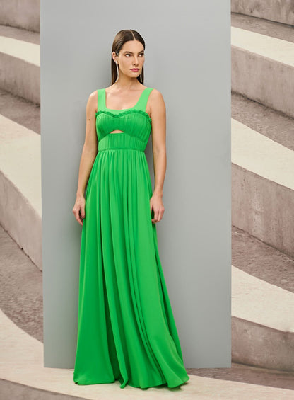 Vestido Efeito Crushed Verde Tufi Duek -SALE