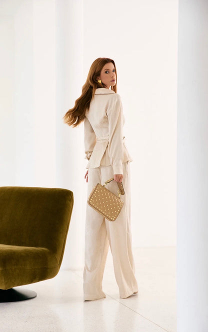 Conjunto Off White Estampa Onça Ludmila Regina Salomão