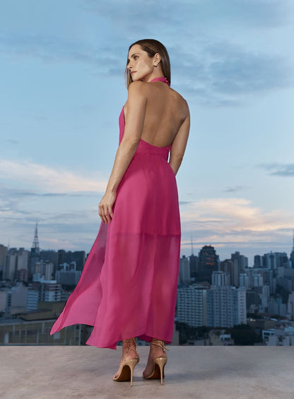 Vestido Frente Única Stripe Rosa Tufi Duek -SALE
