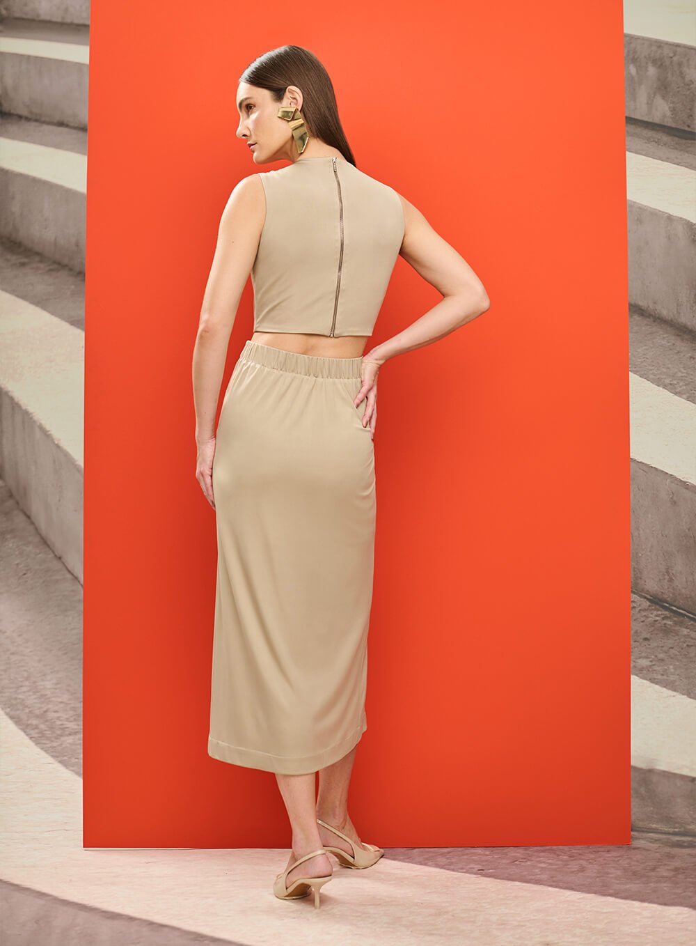 Vestido Jess Bege Tufi Duek -SALE
