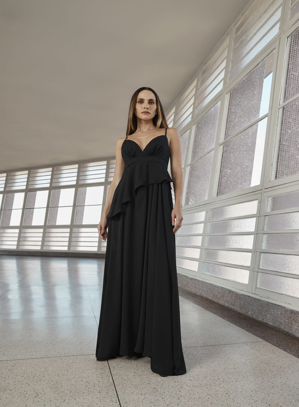 Vestido Longo Corrente Preto Tufi Duek -SALE