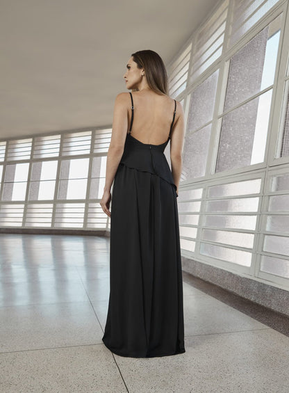Vestido Longo Corrente Preto Tufi Duek -SALE