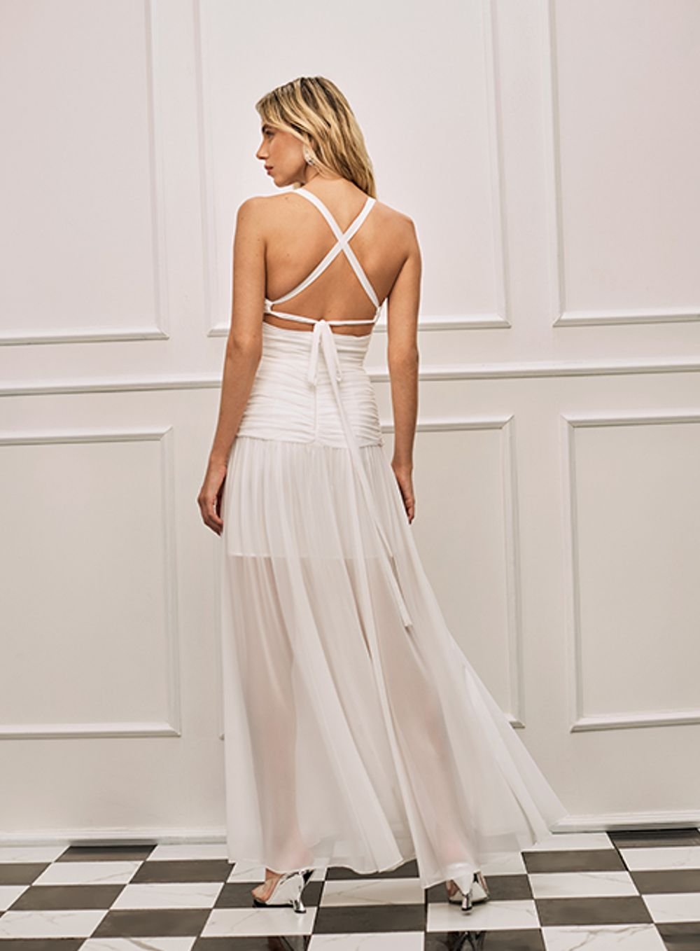 Vestido Longo Off White Skazi -SALE