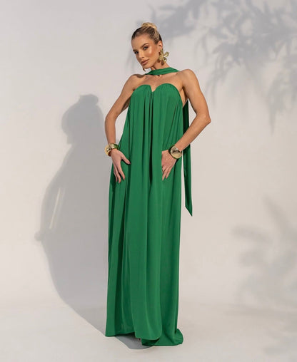 Vestido Verde Tomara que Caia Crepe Annie Pestana