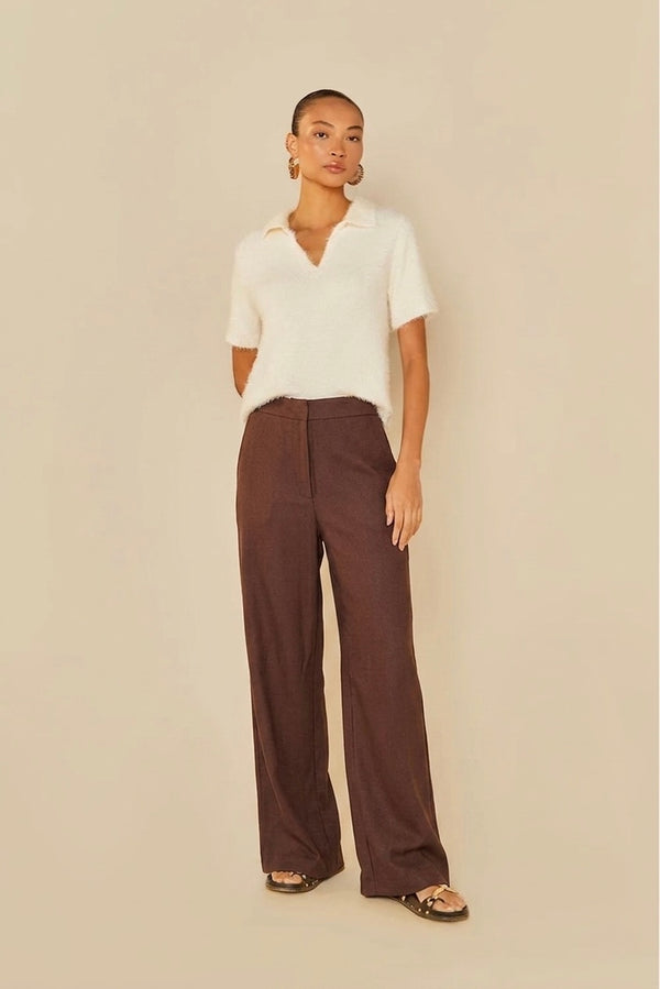 Calça Marrom em Viscose Oh,Boy!