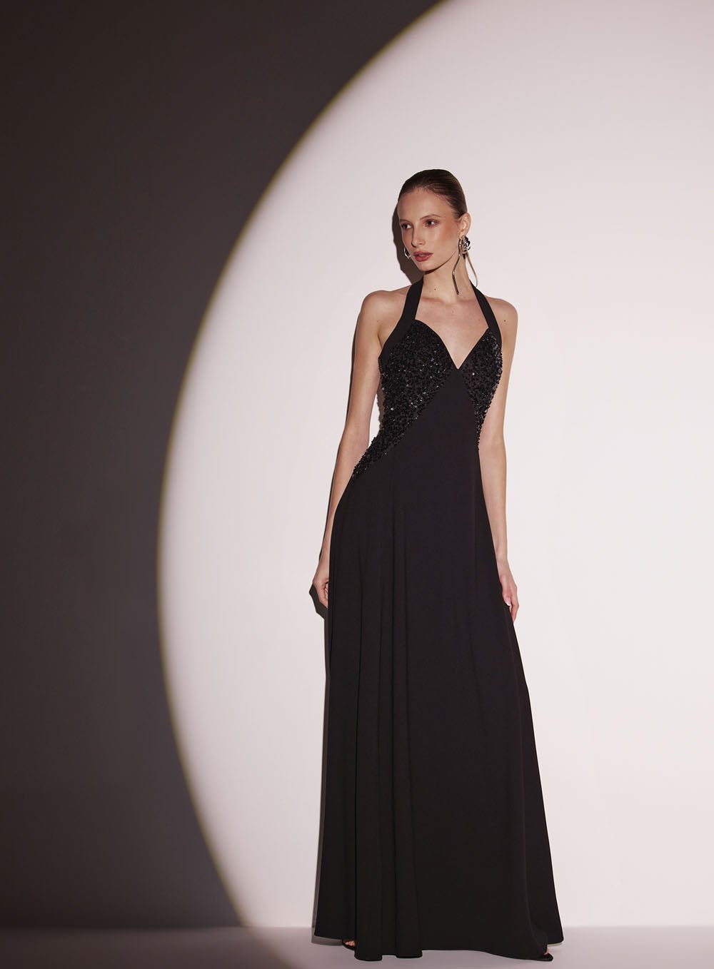 Vestido Longo Paête Tranding Preto Tufi Duek -SALE