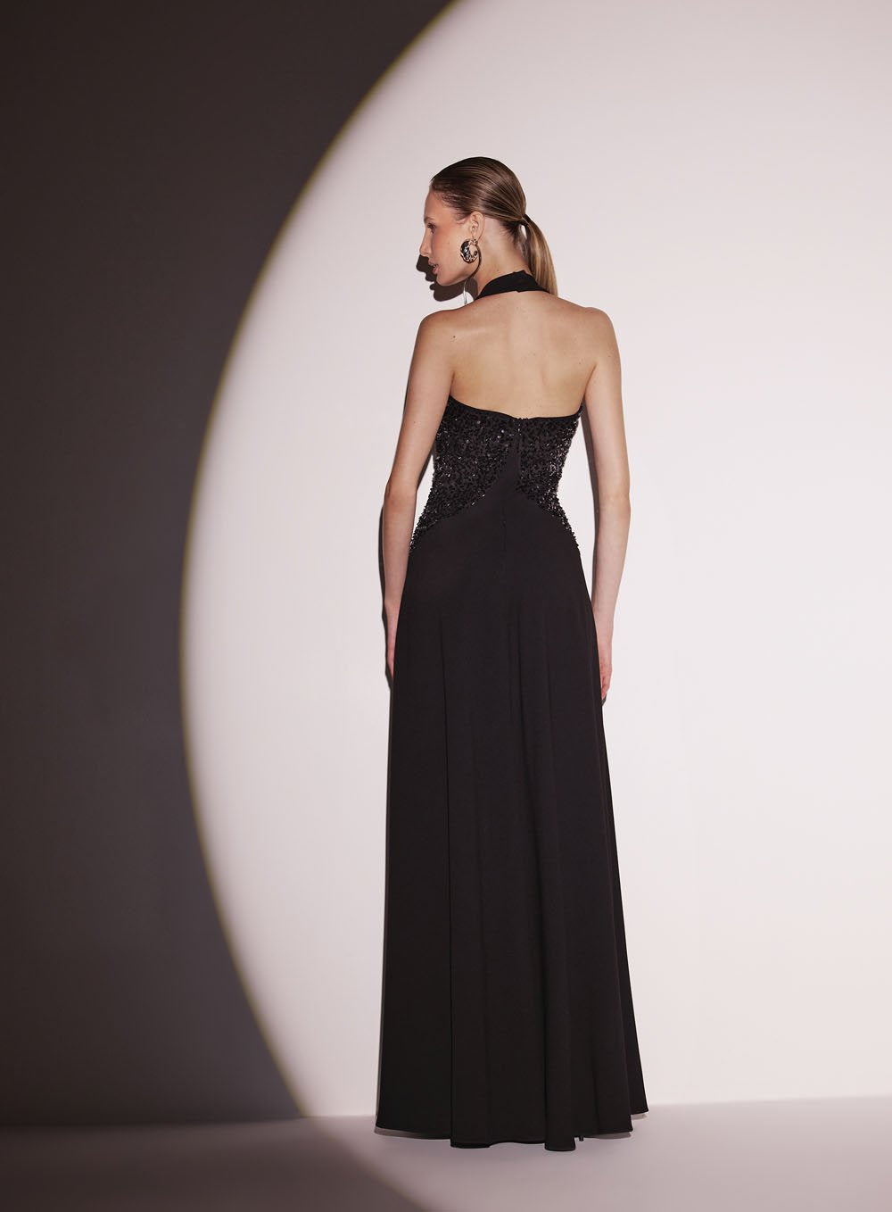 Vestido Longo Paête Tranding Preto Tufi Duek -SALE