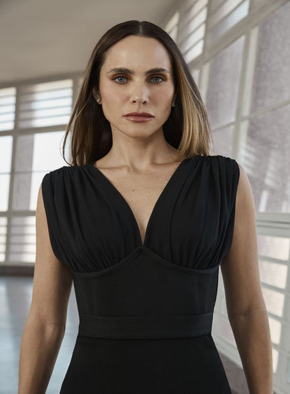 Vestido Longo Pala Tricot Preto Tufi Duek -SALE