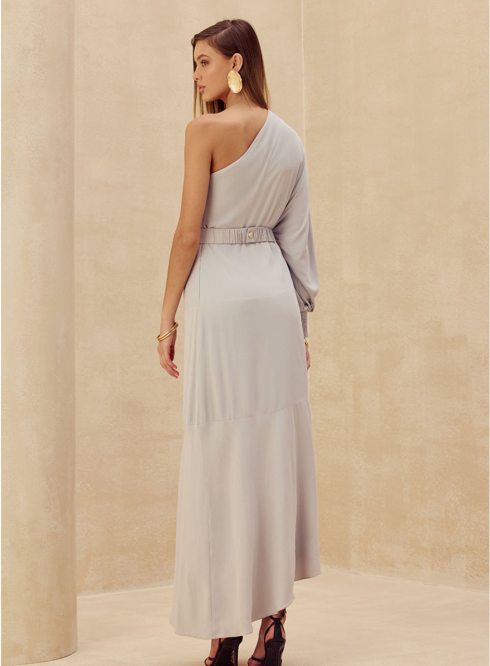 Vestido Manga So Cinza Skazi -SALE