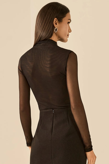 Blusa em Tule com Drapeado - Fleche D'or