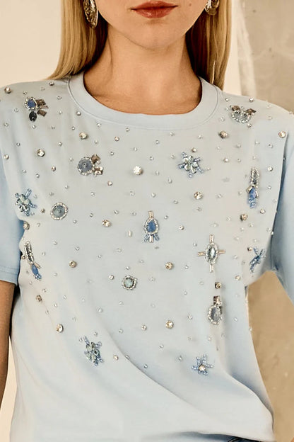 Blusa Azul Bordada Fleche D'or