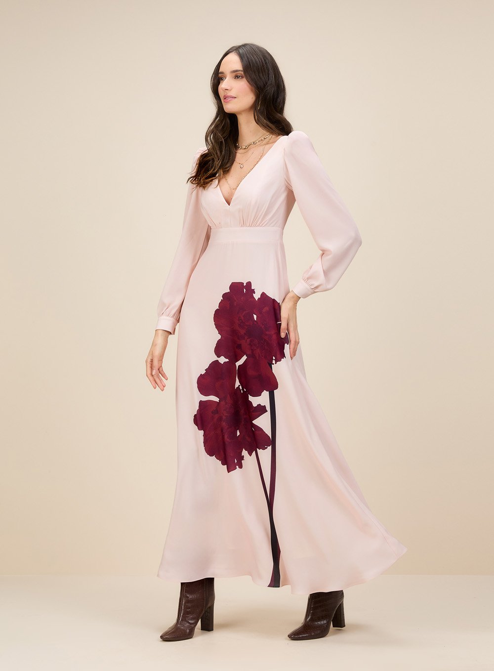 Vestido Max Midi Sakura Vermelho Skazi -SALE