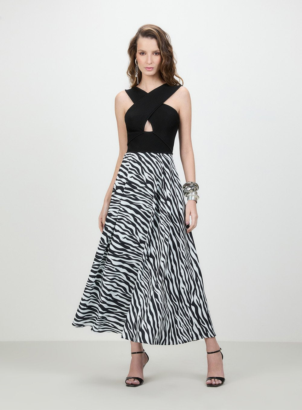 Vestido Maxi Midi Zebra Estampado Tufi Duek -SALE