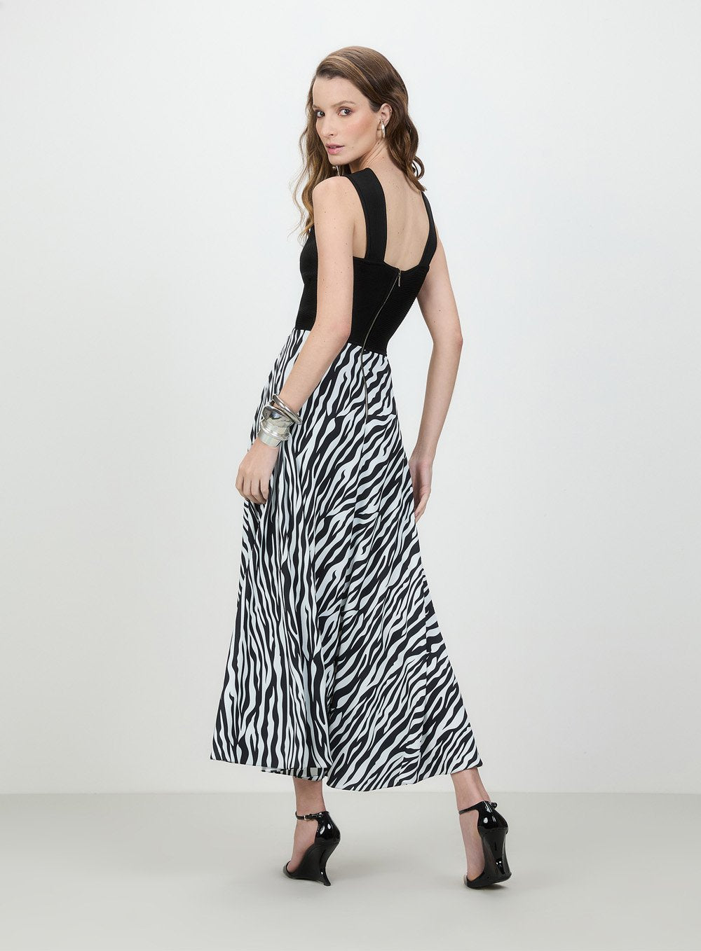Vestido Maxi Midi Zebra Estampado Tufi Duek -SALE