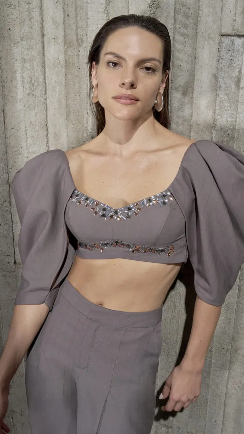 Cropped Cinza Pedrarias Tufi Duek