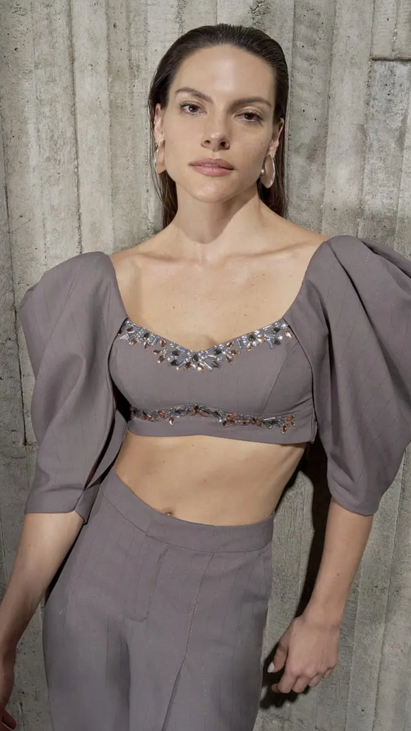 Cropped Cinza Pedrarias Tufi Duek