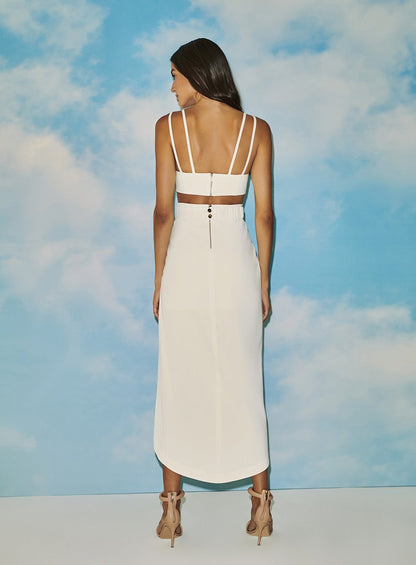 Vestido Midi Alça Off White Skazi -SALE