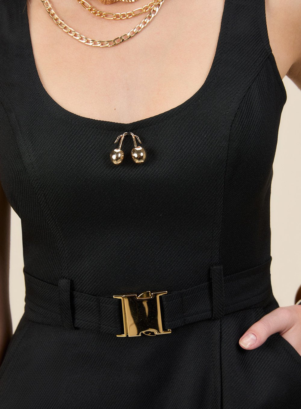 Vestido Midi Alfaiataria Preto Skazi -SALE