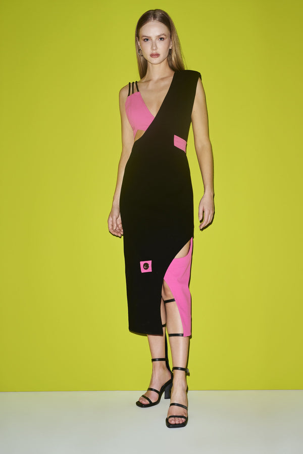 Vestido Midi Bicolor Tufi Duek -SALE
