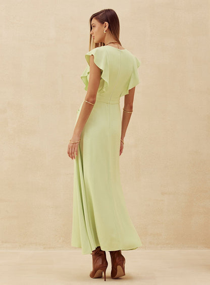 Vestido Midi Botões Verde Skazi -SALE