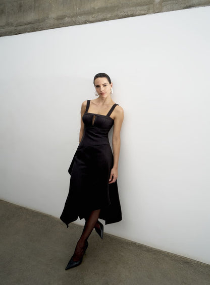 Vestido Midi Boulmer Preto Tufi Duek -SALE