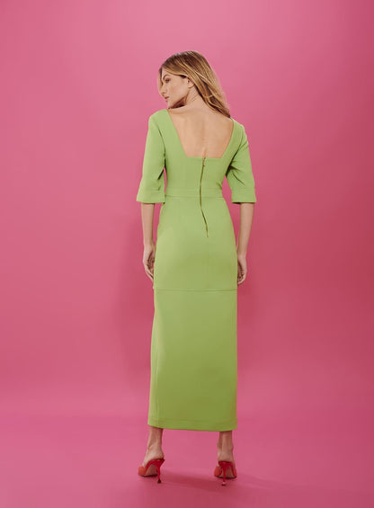 Vestido Midi Correntes Verde Claro Tufi Duek -SALE