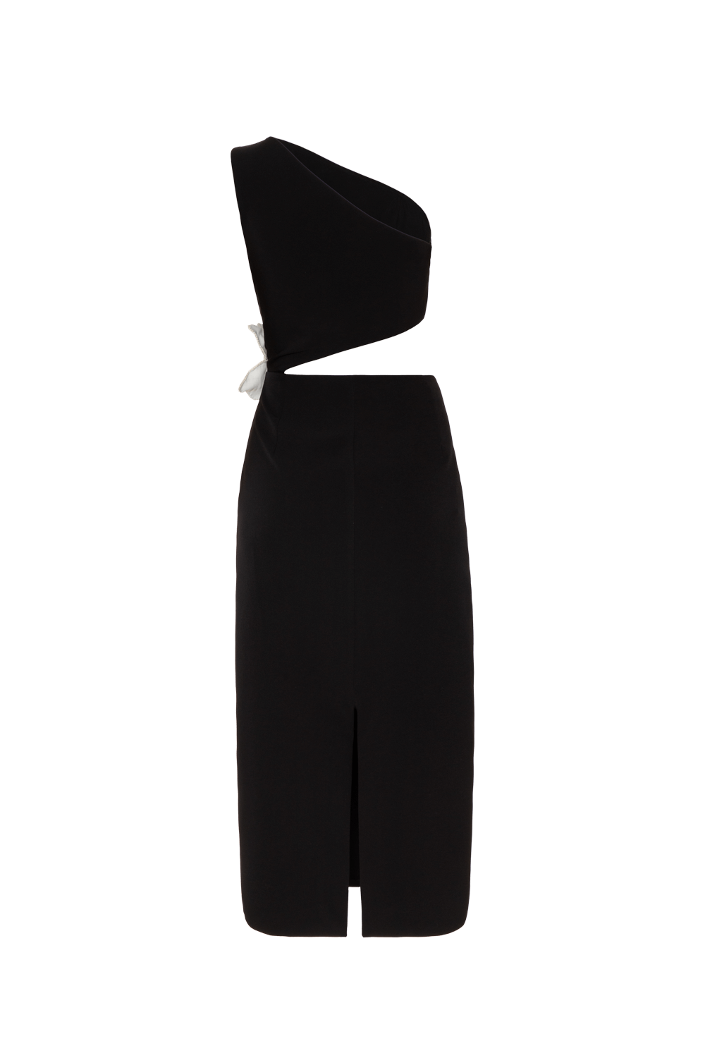 Vestido Preto Flor Bordada Ombro Só PatBo