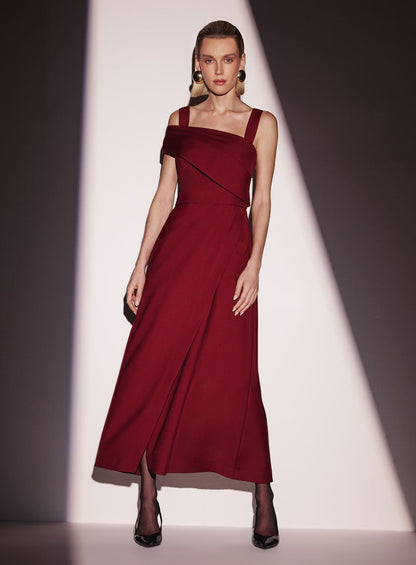 Vestido Midi Gardine Lux Bordô Tufi Duek -SALE