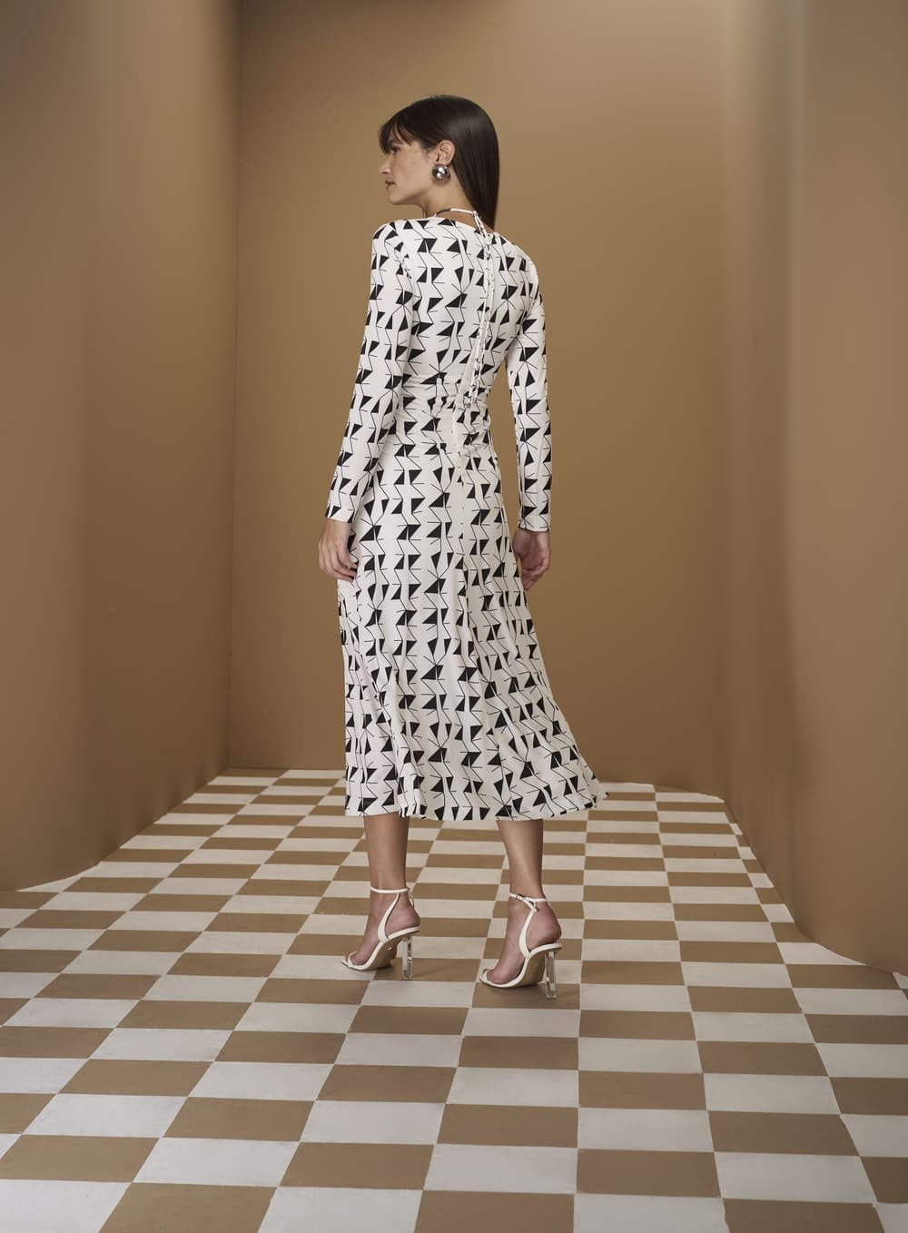 Vestido Midi Jersey Estampa Geometric Estampa G Estampado Tufi Duek -SALE