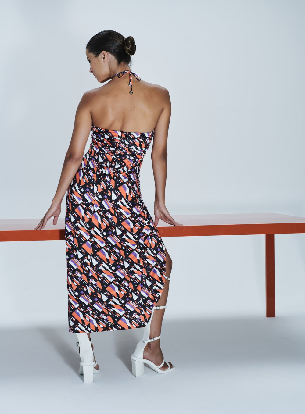 Vestido Midi Jersey Estampado Estampa Projeçõ Estampado Tufi Duek -SALE