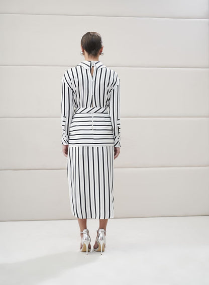 Vestido Midi Listrado Listrado Tufi Duek -SALE