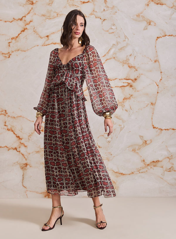 Vestido Midi Piton Estampado Skazi -SALE