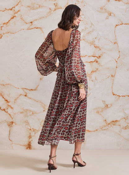 Vestido Midi Piton Estampado Skazi -SALE