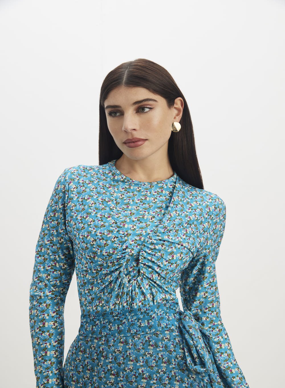 Blusa Manga Longa Estampa Floral Rosa Skazi -SALE