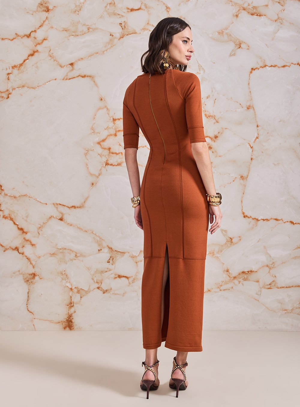 Vestido Midi Safari Laranja Skazi -SALE