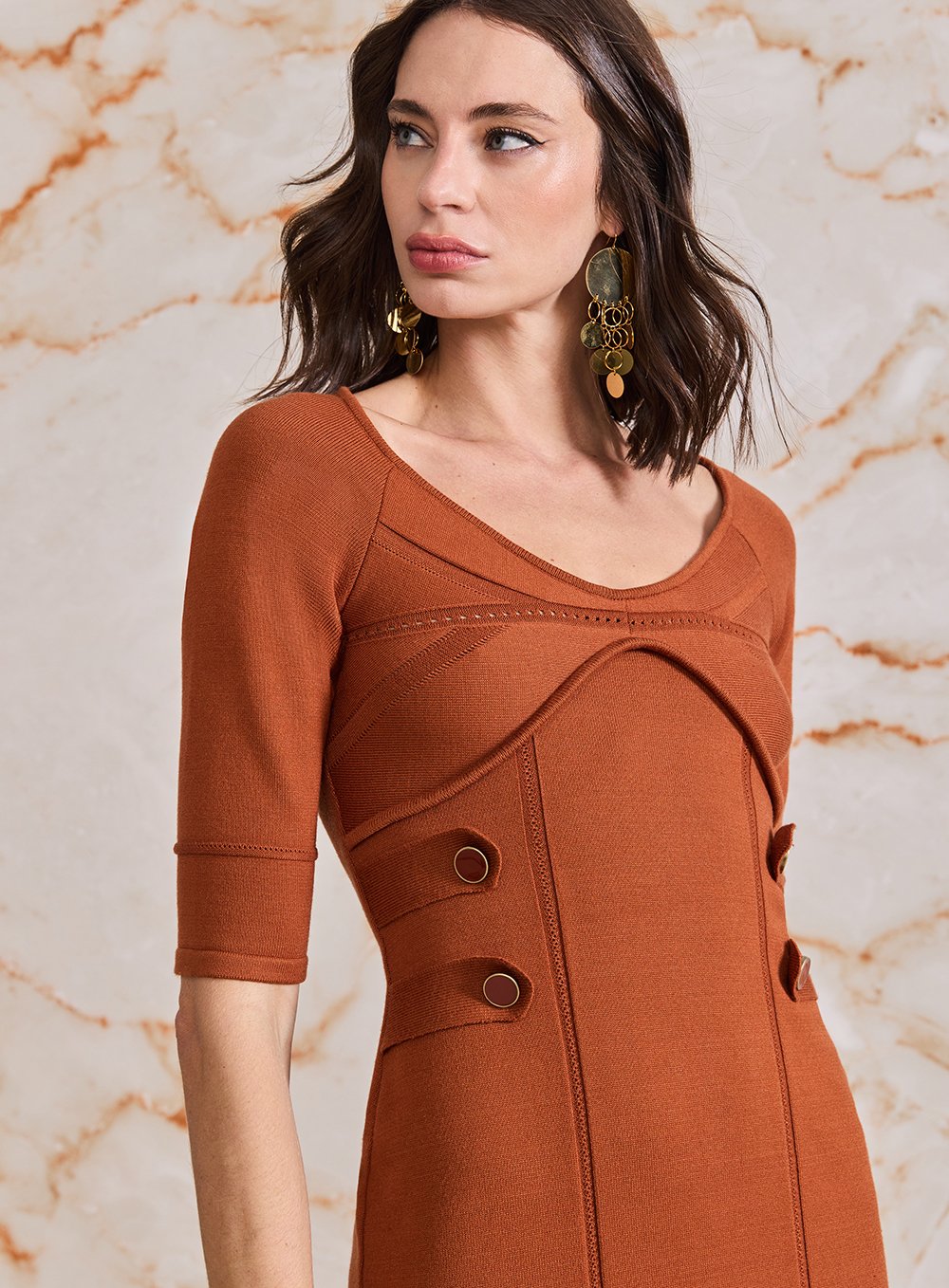 Vestido Midi Safari Laranja Skazi -SALE