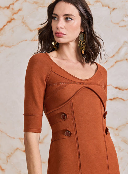 Vestido Midi Safari Laranja Skazi -SALE