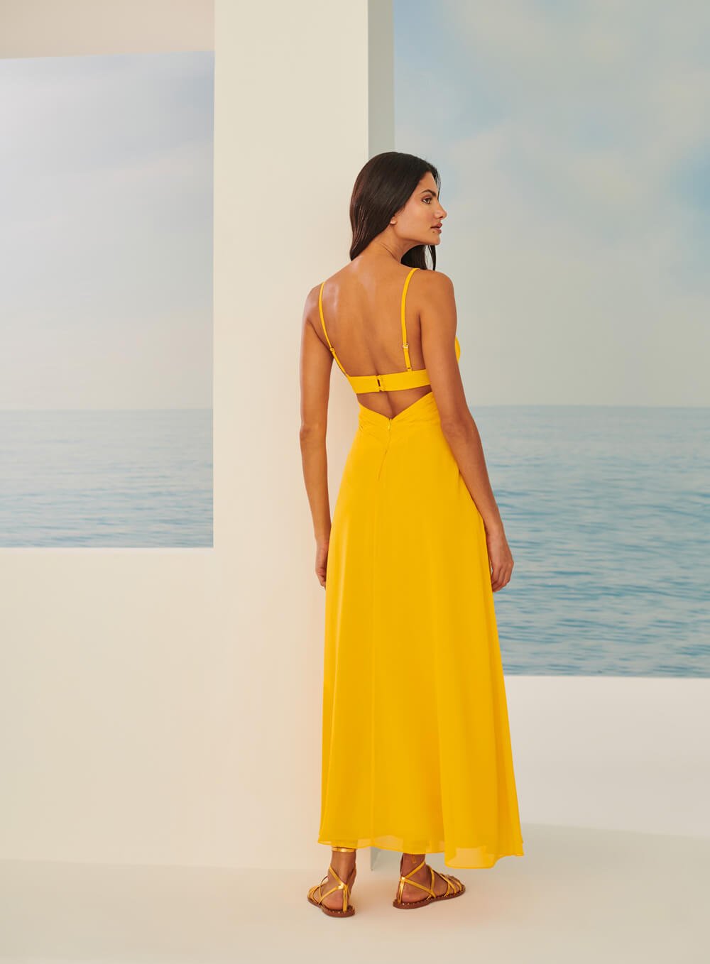 Vestido Midi Sun Flower Amarelo Tufi Duek -SALE