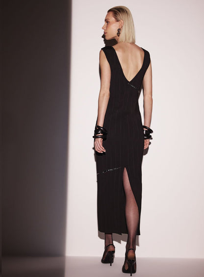 Vestido Midi Tricot Bandagem Preto Tufi Duek -SALE