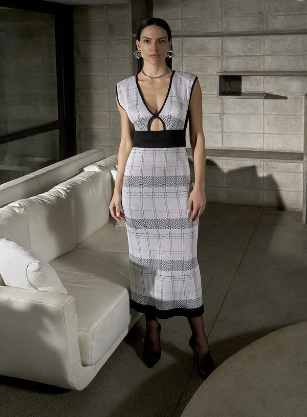 Vestido Midi Xadrez Tufi Duek -SALE